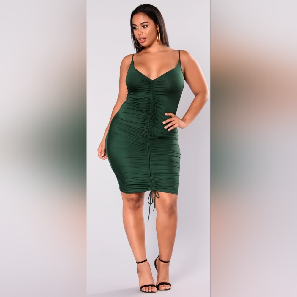 Fashion Nova Shanghi Ruched Dress Size XL